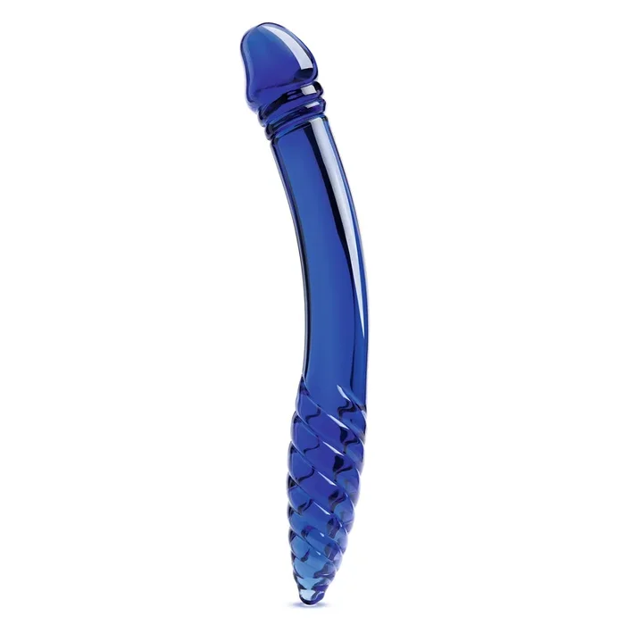 11″ Blue Double-sided Ribbed Dildo