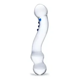 6” Textured G-Spot Glass Dildo