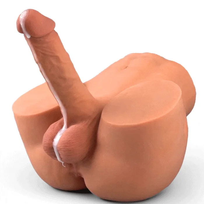Acmejoy – Thrusting Vibrating Dildo Realistic Butt 10.12lbs Brown