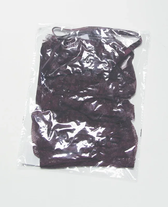 Anna Eyelash Lace Cami Top w/Thong 2 pc Set – Merlot LG