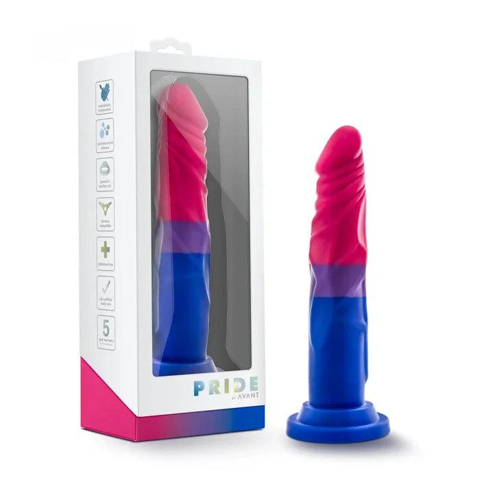 Avant By Blush® | Pride Love P8: Artisan 7 Inch Dildo with Suction Cup Base – Elegantly Made with Smooth Ultrasilk® Purio™ Silicone