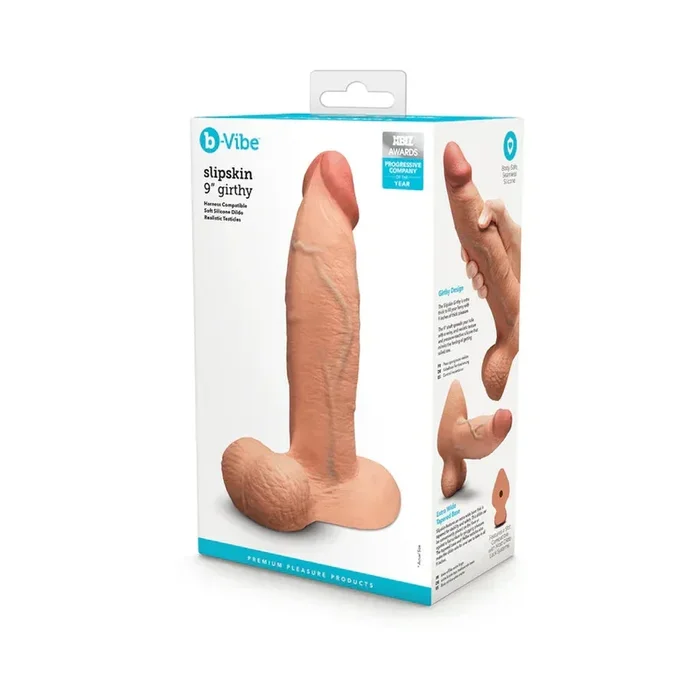b-Vibe Slipskin Realistic Silicone Dildo 9 in. Girthy