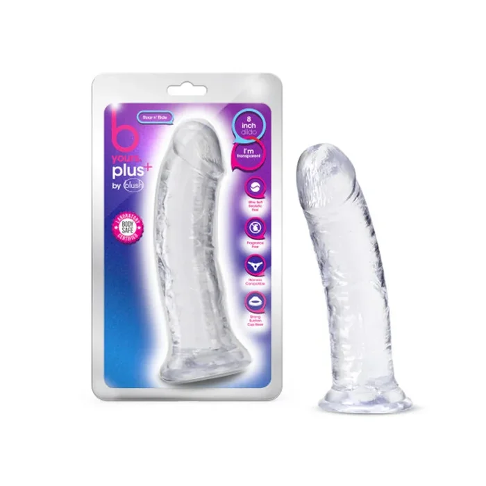 B Yours Plus Roar n’ Ride 8 in. Dildo Clear