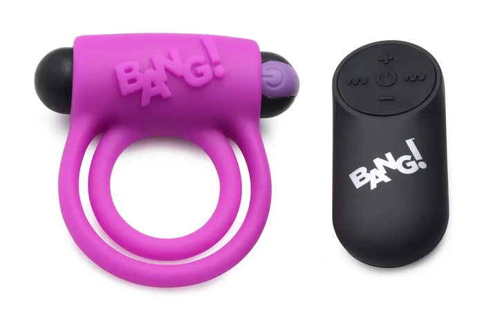 Bang – Silicone Cock Ring and Bullet With Remote Control – Purple