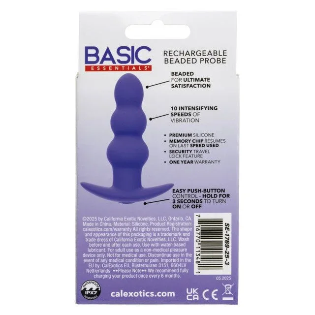 Basic Essentials Rechargeable Beaded Probe – Purple