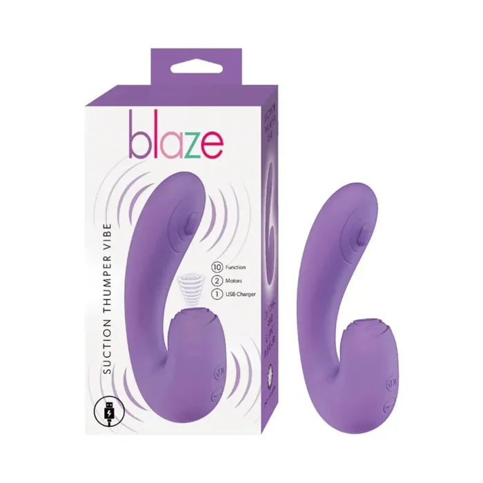 Blaze Suction Thumper Rechargeable Silicone Vibrator Clitoral Stimulator