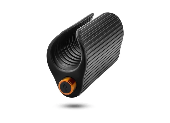 Blush M Elite Platinum Wrapt Rechargeable Vibrating Open Wing Ribbed Liquid Silicone Stroker