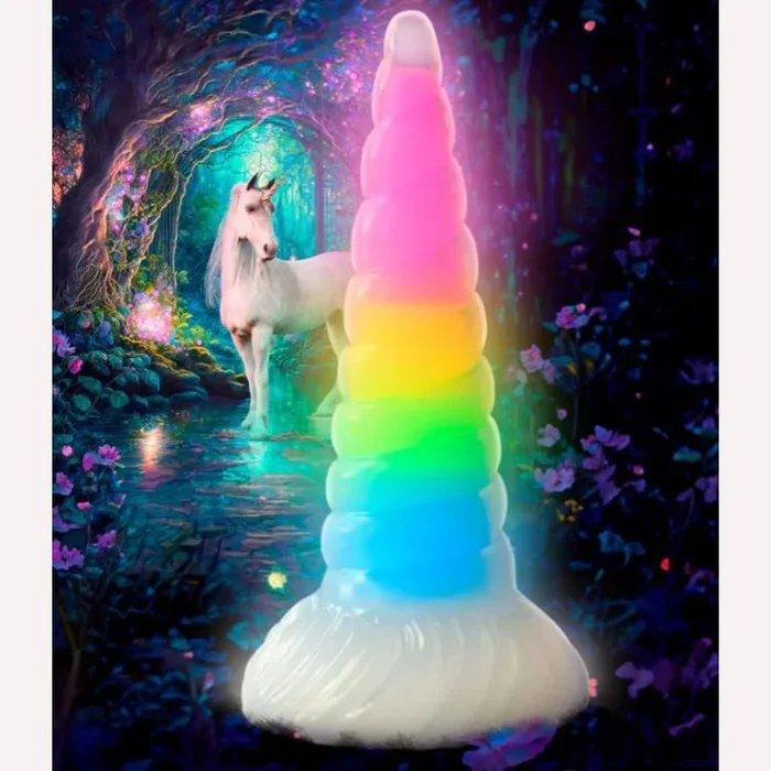 Creature Cocks Uni-glow Glow In The Dark Rainbow Dildo