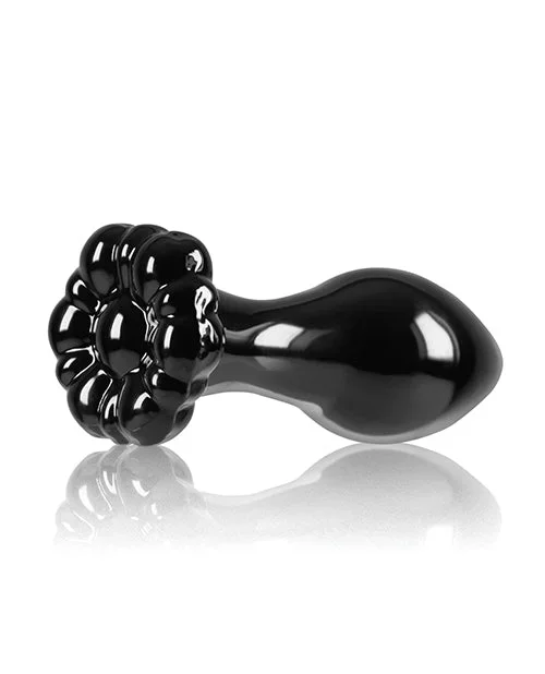 Crystal Flower Butt Plug – Black