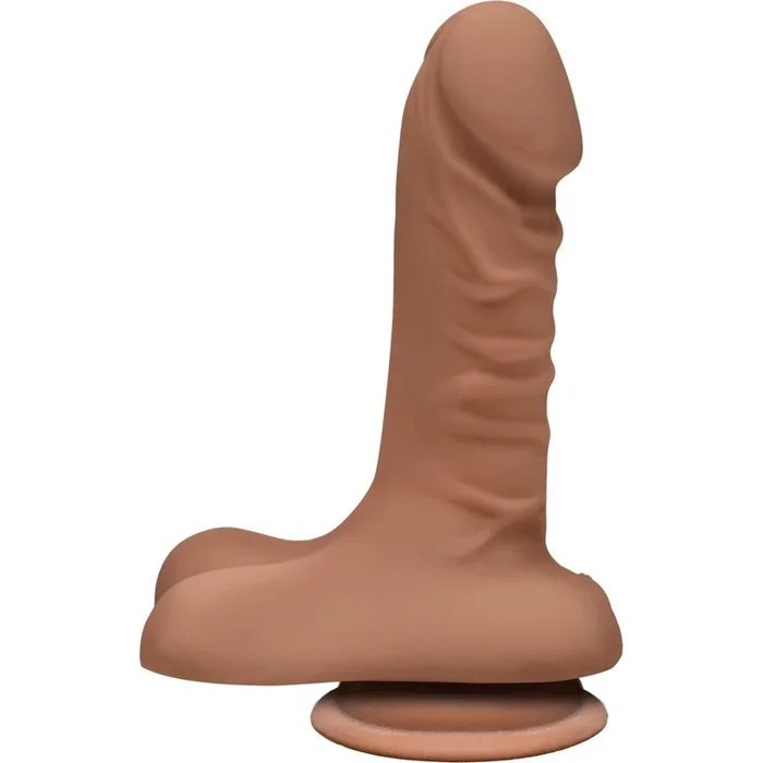 Dildo The D Super D 6″ Dual Density Dong With Balls Tan
