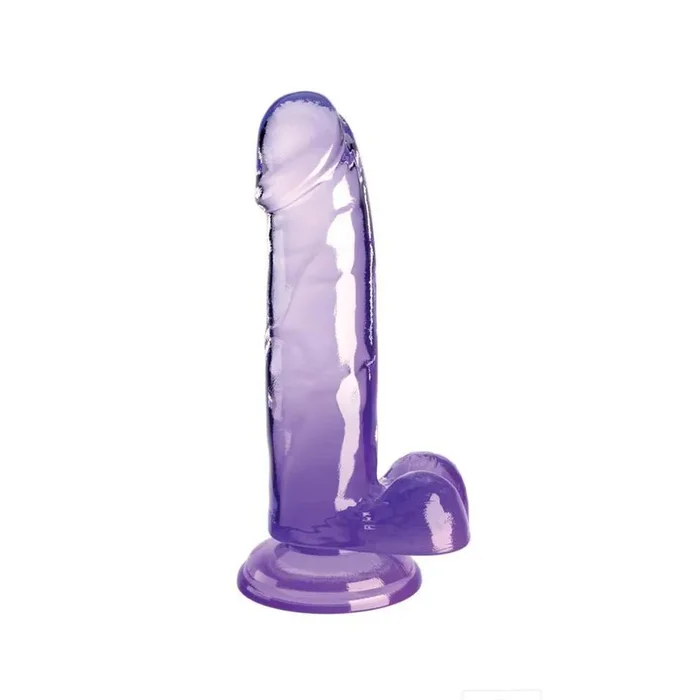 Dildo with testicles & suction cup – 22.2 cm (purple gradient)