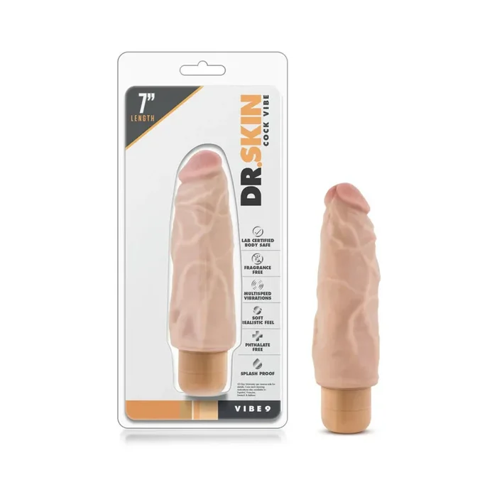 Dr. Skin Cock Vibe 9 Realistic 7.5 in. Vibrating Dildo Beige
