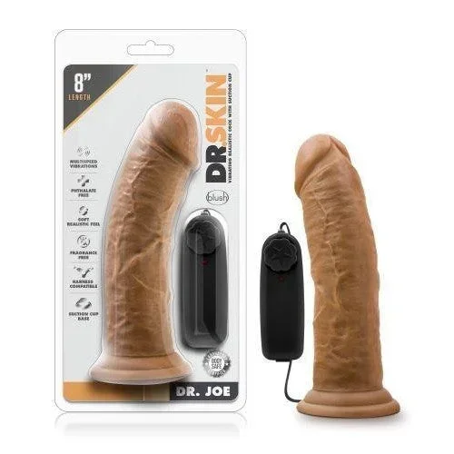Dr. Skin Dr. Joe 8in Vibrating Cock W- Suction Cup Mocha