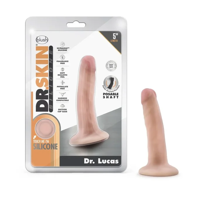 Dr. Skin Silicone By Blush® | Dr. Lucas Realistic Vanilla 5.5-Inch Long Dildo With Suction Cup Base
