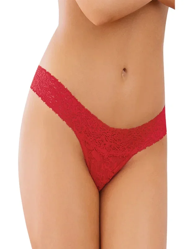 Dreamgirl Low Rise Lace G-String O/S Red