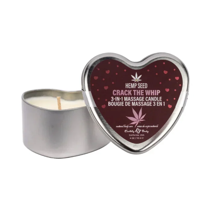 Earthly Body Hemp Seed Valentine 3-in-1 Massage Candle Crack The Whip Scented