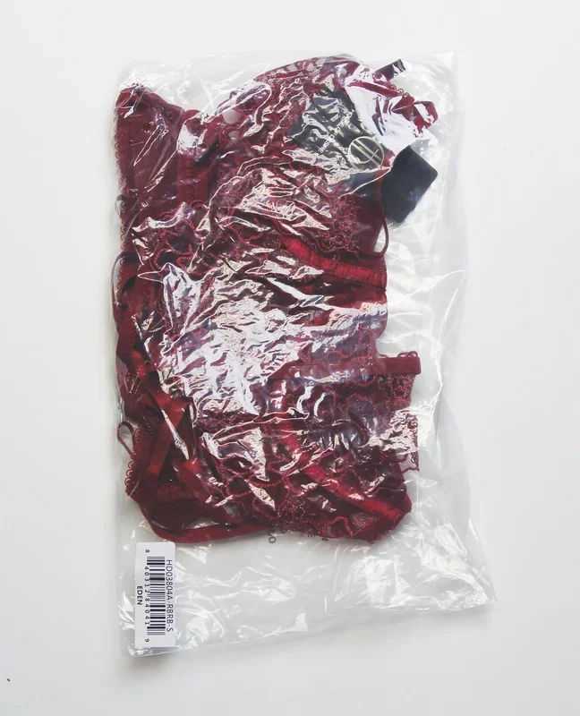 Eden Embroidered Lace & Mesh Teddy w/Garters – Dark Red 3X/4X