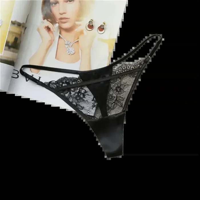 Embroidered Diamond | G String l Ice Silk l Black l OS