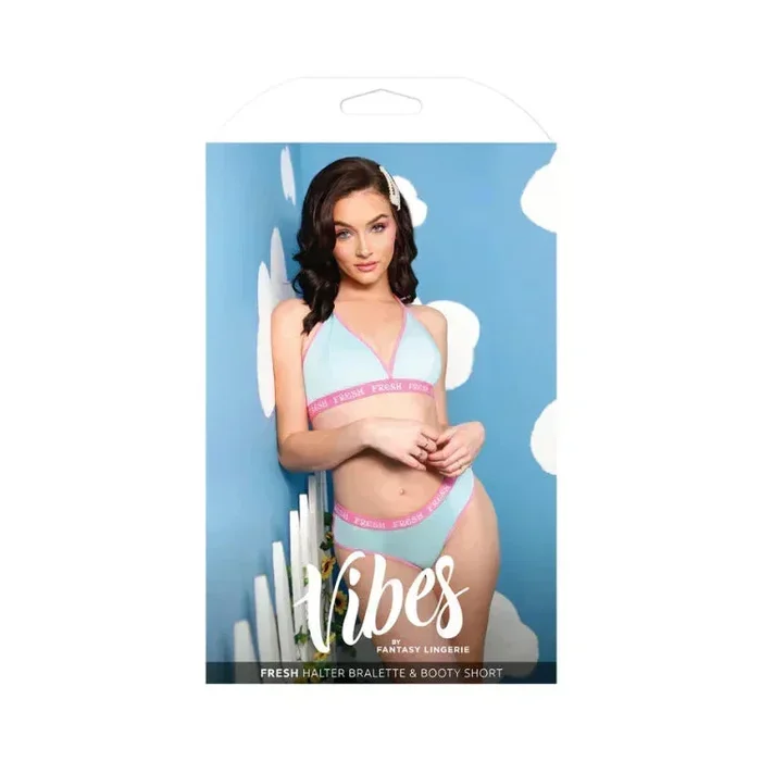 Fantasy Lingerie Vibes Fresh Halter Bralette & Booty Short Set