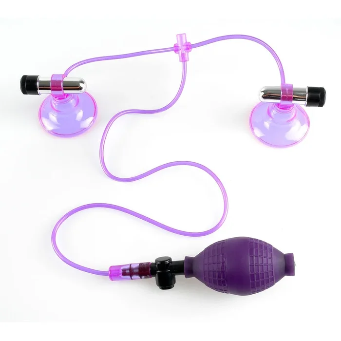 Fetish Fantasy Vibrating Nipple Pumps Purple – Breast Sucker Vibrator
