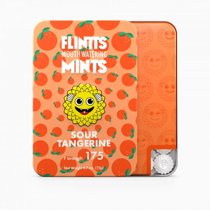 Flintts Mints Mouthwatering Mints Sour Tangerine Flavor