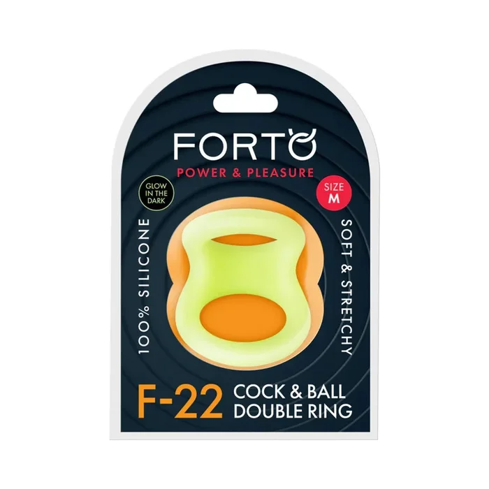Forto F-22 Liquid Silicone Cock & Ball D-Ring Medium Glow