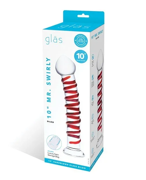 Glas 10″ Mr. Swirly Dildo – Red