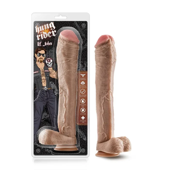 Hung Rider By Blush® | Lil John Realistic Beige 13-Inch Long Dildo With Balls & Suction Cup Base