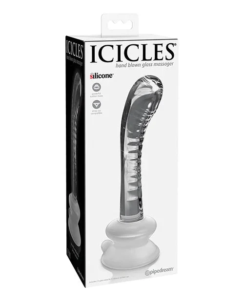 Icicles No. 88 Hand Blown Glass G-Spot Massager w/Suction Cup – Clear