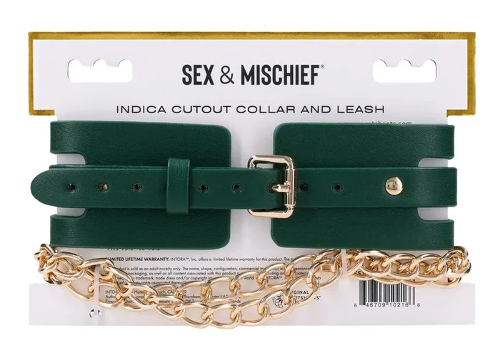 Indica Cutout Collar and Leash – Green