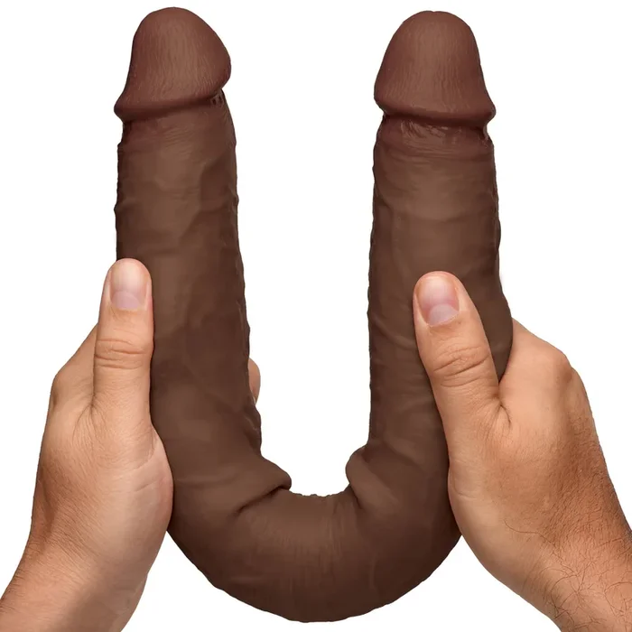 JOCK Real Skin 17.75″ Double Dildo – Dark