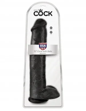 KING COCK 15″ BLACK with balls