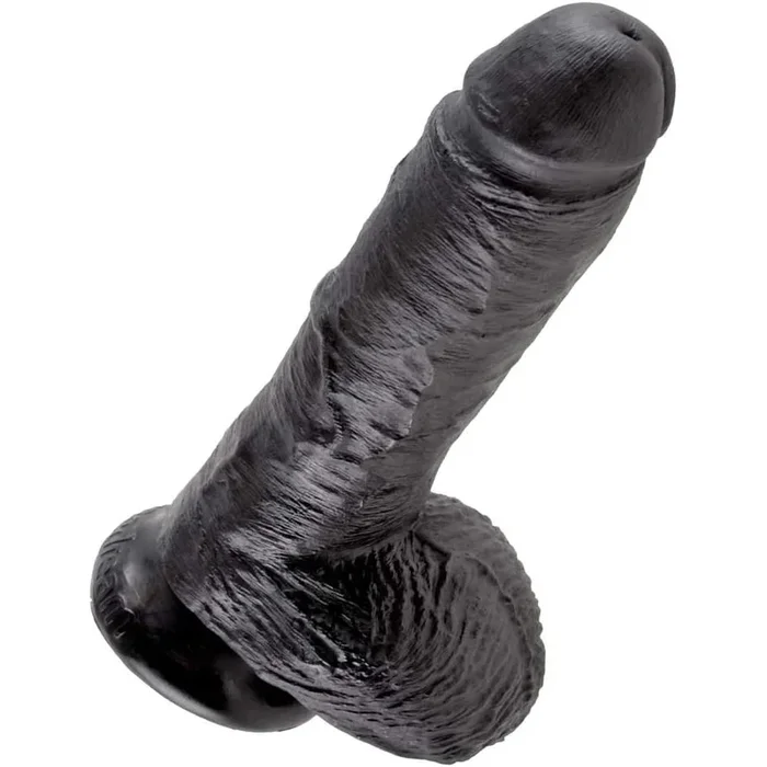 King Cock 8″ Cock With Balls Dildo Black