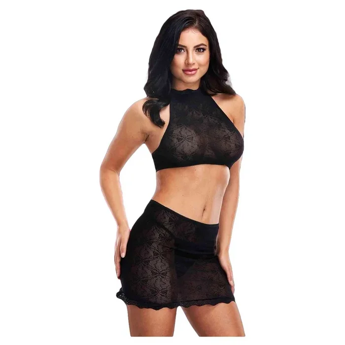 Lapdance Jacquard Crop Top and Skirt 2-Piece Set