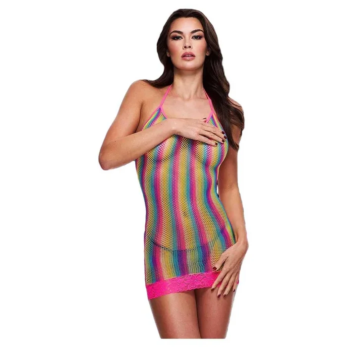 Lapdance Rainbow Lace Mini Dress
