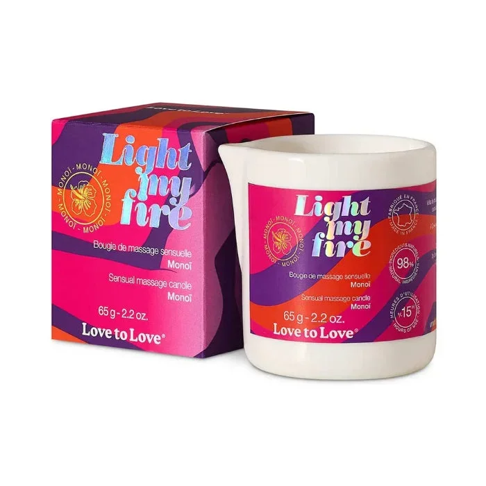 Love to Love Light My Fire Sensual Massage Candle Monoi Scented