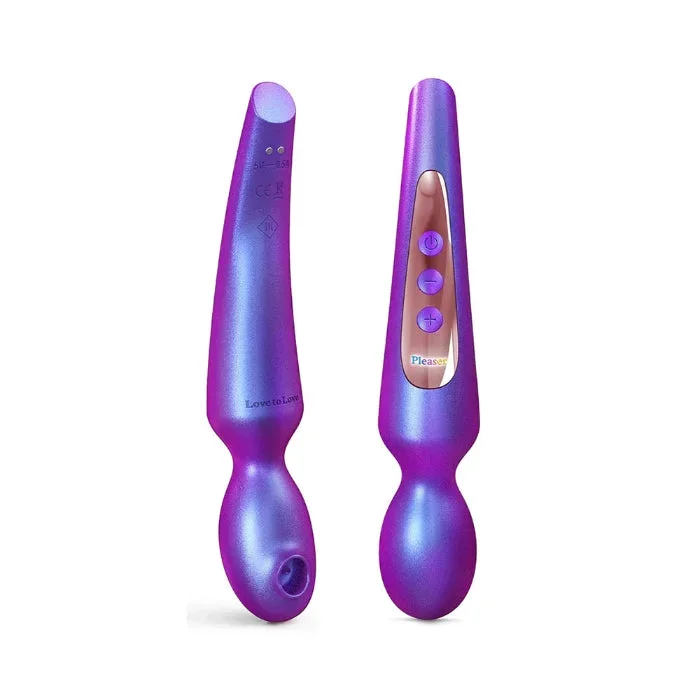 Love To Love Pleaser Rechargeable Silicone Mini Wand Vibrator With Flapping Tongue Stimulator