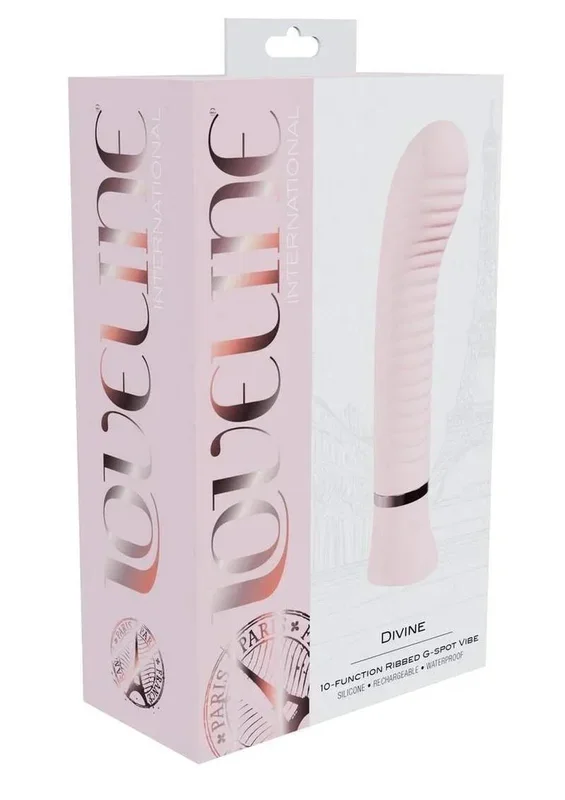 Loveline Divine 10 Function Rechargeable Silicone Ribbed G-Spot Vibrator