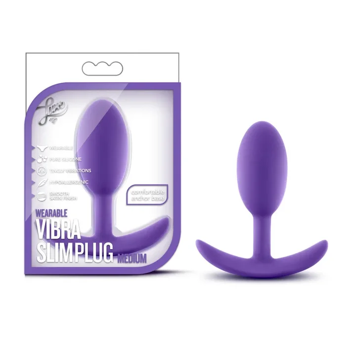Luxe By Blush® | Wearable Vibra Slim Purple 4-Inch Anal Plug
