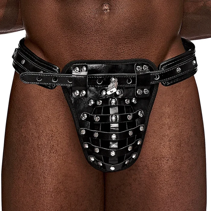 Male Power Taurus Faux Leather Chastity Thong