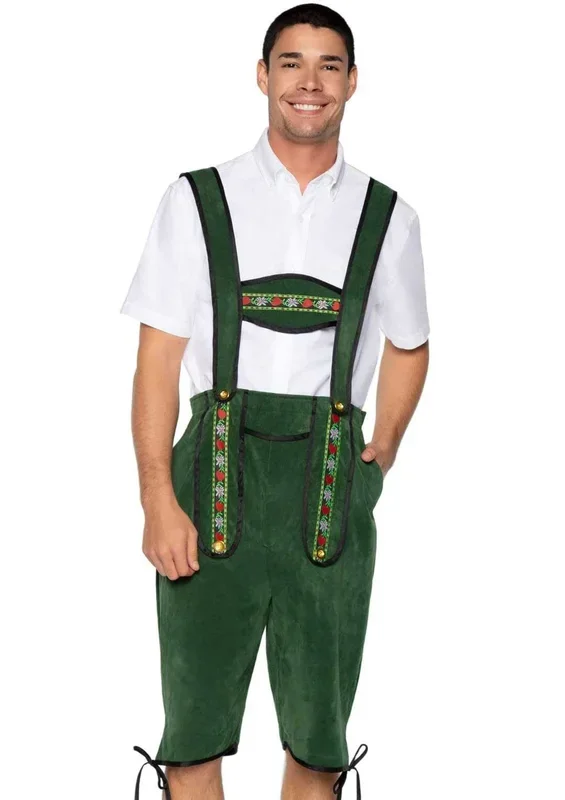 Men’s Beerfest Lederhosen Oktoberfest Costume – X-Large – Green