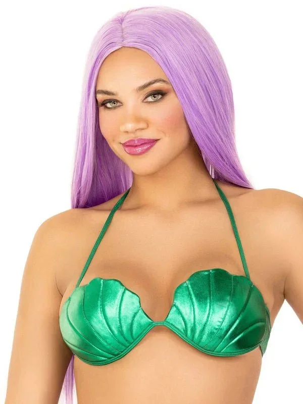 Mermaid Shell Bra Top – Medium – Green