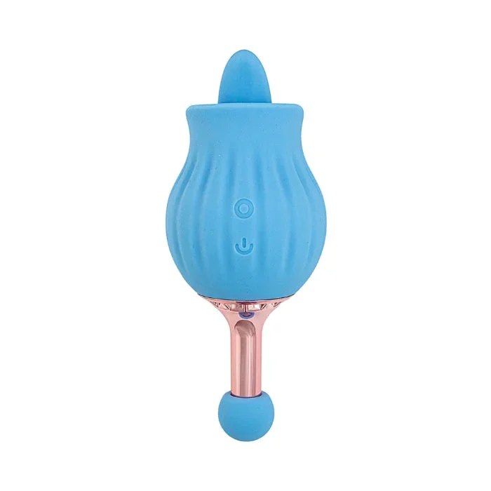 Nasstoys Rose Bud Dual Massager Rechargeable Silicone Dual Ended Tongue Flicking And Pinpoint Vibrator