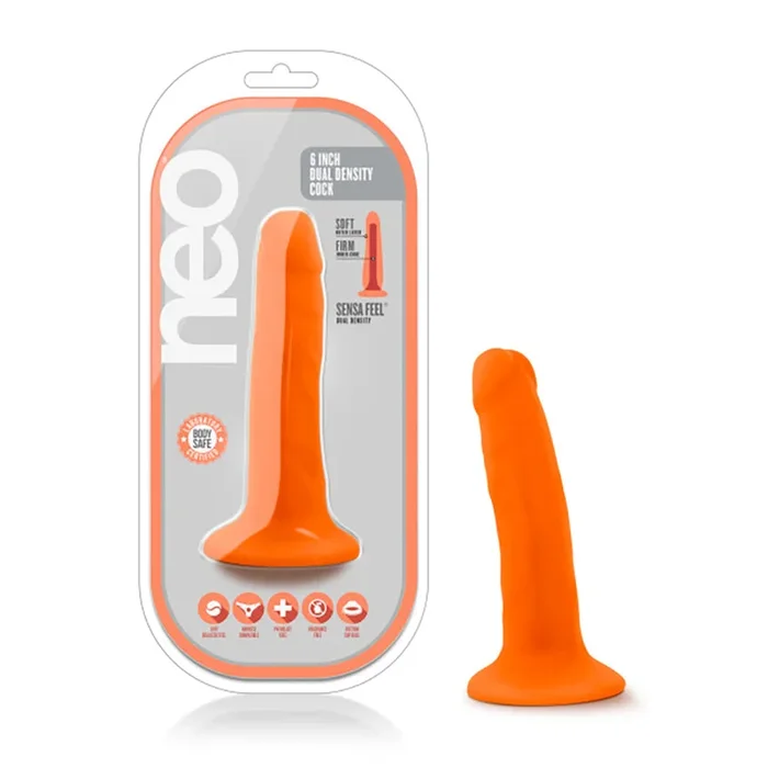 Neo – 5.5 Inch Dual Density Cock – Neon Orange