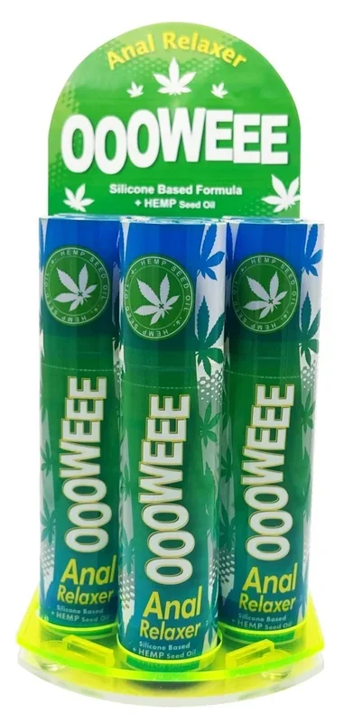 Oooweee Anal Relaxer Silicone Lubricant Hemp – Six Bottle – Display