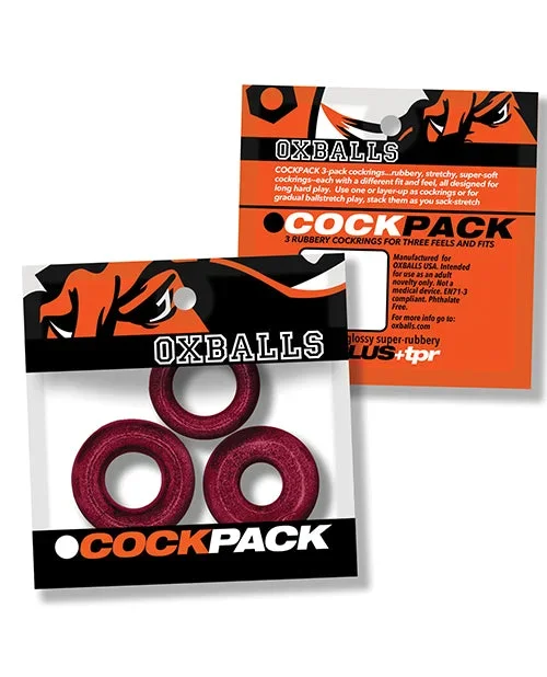 Oxballs Cockpack Multi Design 3 Pack Cockrings – Cherry Lips
