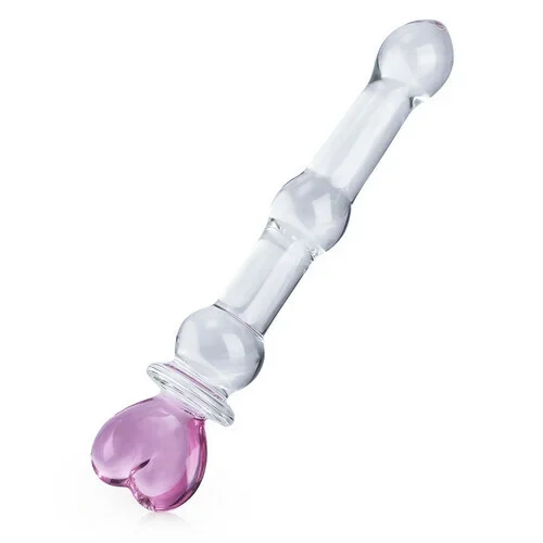Pink Heart Lump G Spot Glass Dildo