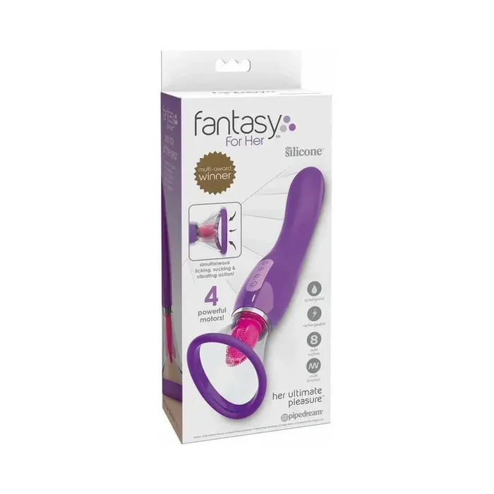 Pipedream Fantasy For Her Her Ultimate Pleasure Dual-Ended Vibrator With Licking Suction