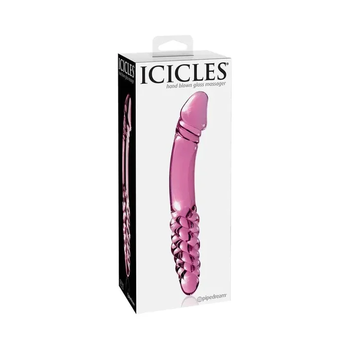 Pipedream Icicles No. 57 Curved Textured 9 in. Dual-Ended Glass Dildo