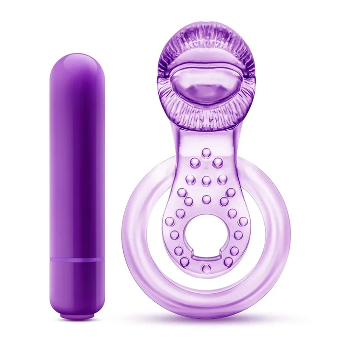 Play With Me – Lick It – Vibrating Double Strap Cockring – Purple